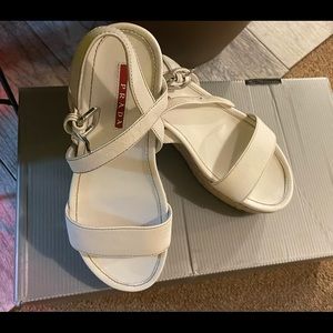 New! PRADA white sandals
